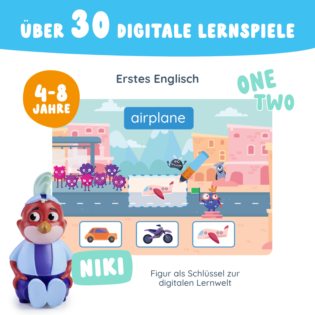 Figur Niki mit über 30 digitalen Lernspielen