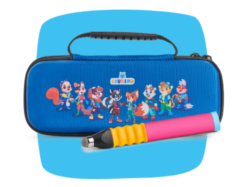 Etui mit Edurino Figuren drauf