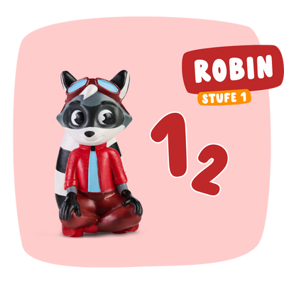 Zahlen und Mengen lernen mit Figur Robin Stufe 1
