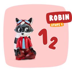 Zahlen und Mengen lernen mit Figur Robin Stufe 1